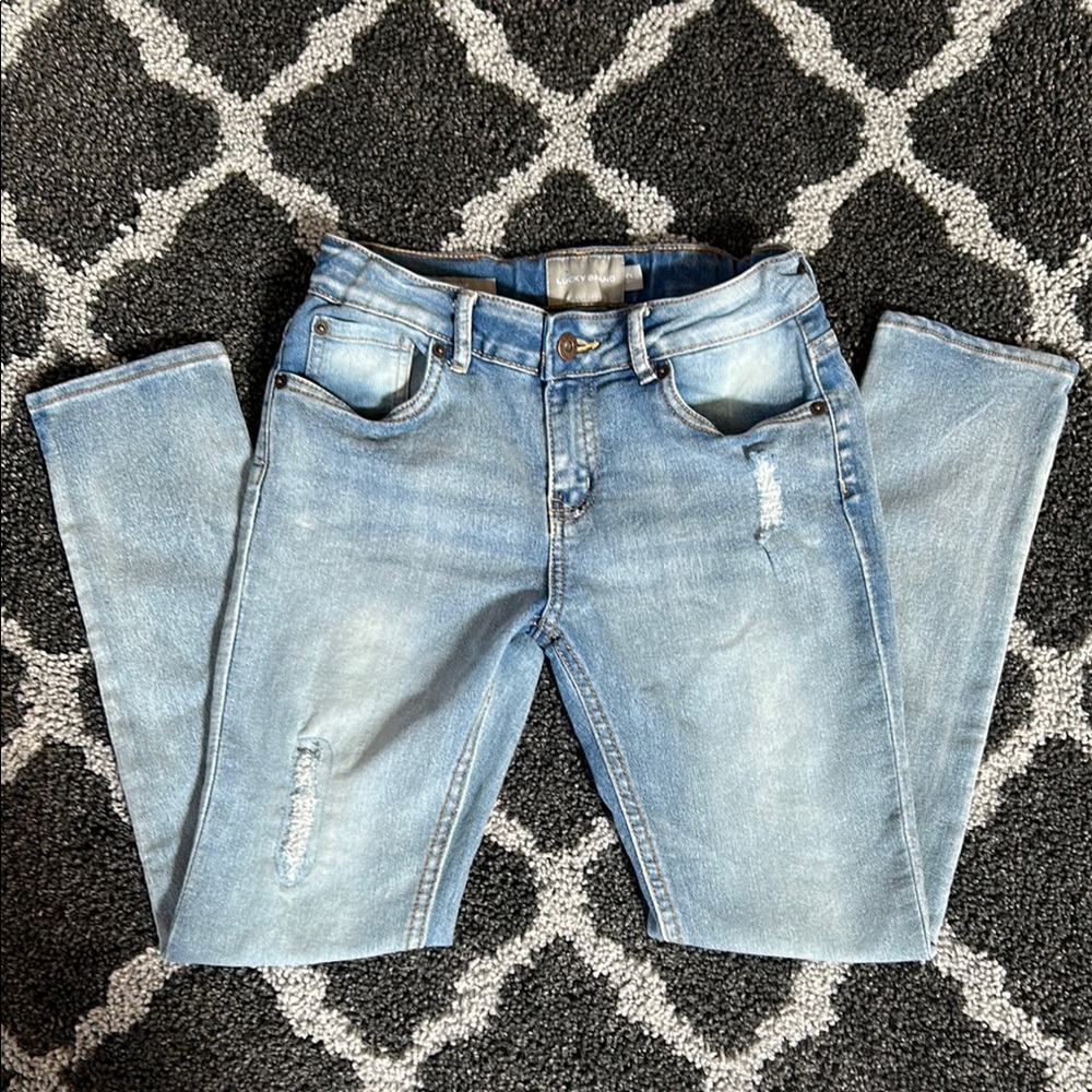 Girl’s Lucky Brand Blue Distressed Jeans Size 12